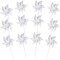 DIY Pinwheels Craft for Kids Blank White Color Your Own Pinwheels Paper Craft Kits for Boys Girls Summer Activities Art Daycare Project Party Favor, 15 Inches